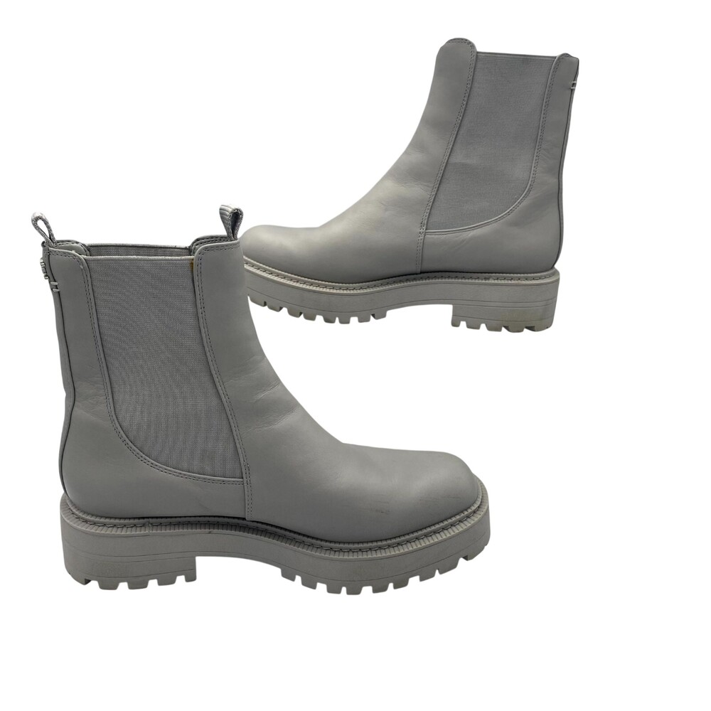 Sam Edelman Laguna Women's US 8.5 M Chelsea Boots Light Gray Leather Waterproof